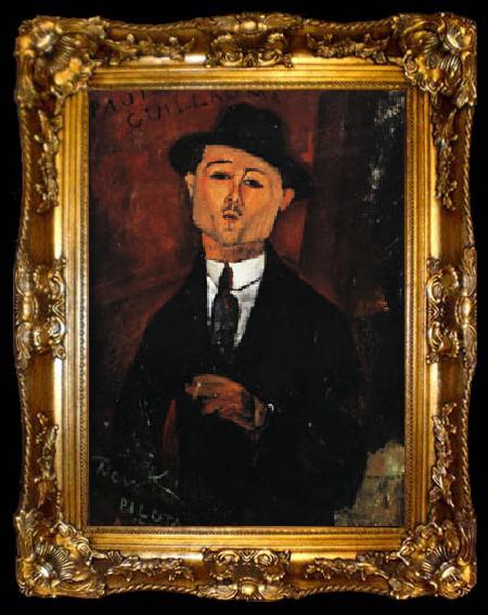 framed  Amedeo Modigliani Portrait of Paul Guillaume ( Novo Pilota ), ta009-2